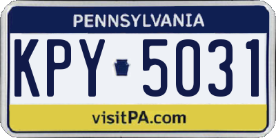 PA license plate KPY5031