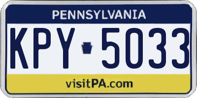 PA license plate KPY5033