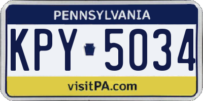 PA license plate KPY5034
