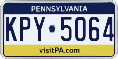 PA license plate KPY5064