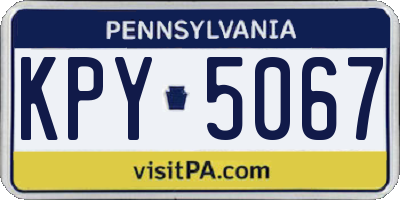 PA license plate KPY5067