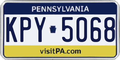 PA license plate KPY5068