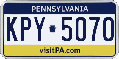 PA license plate KPY5070