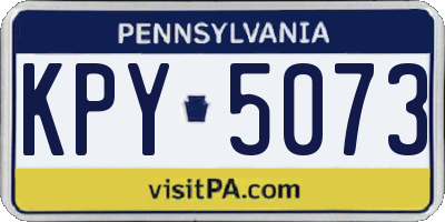PA license plate KPY5073