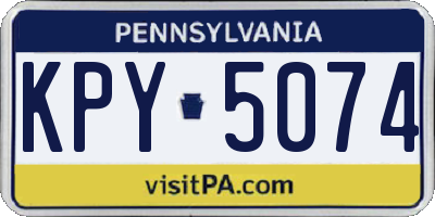 PA license plate KPY5074