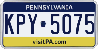 PA license plate KPY5075