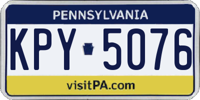 PA license plate KPY5076