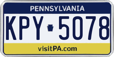 PA license plate KPY5078