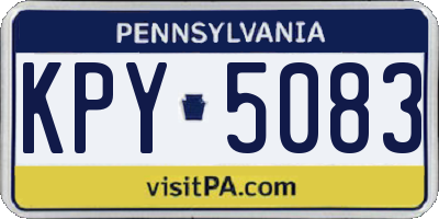 PA license plate KPY5083