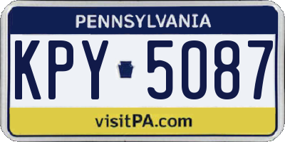 PA license plate KPY5087