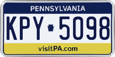 PA license plate KPY5098