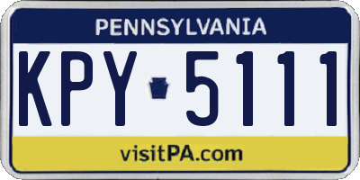 PA license plate KPY5111