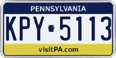PA license plate KPY5113