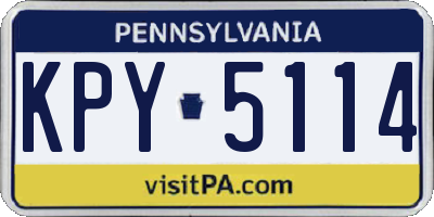 PA license plate KPY5114