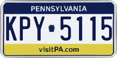 PA license plate KPY5115