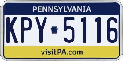 PA license plate KPY5116