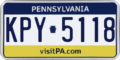 PA license plate KPY5118