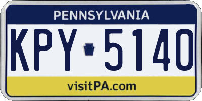 PA license plate KPY5140