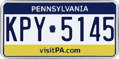 PA license plate KPY5145