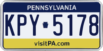 PA license plate KPY5178