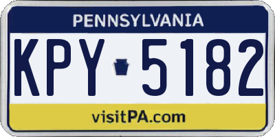 PA license plate KPY5182