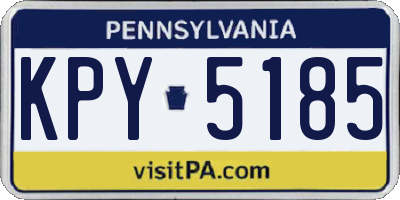 PA license plate KPY5185