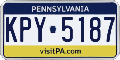 PA license plate KPY5187