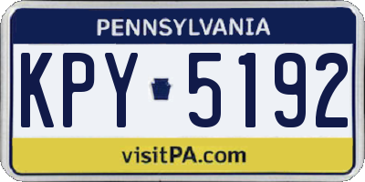 PA license plate KPY5192