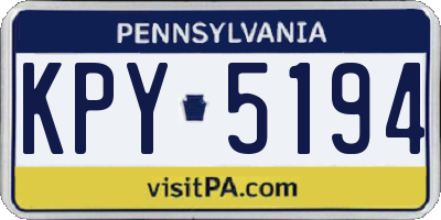 PA license plate KPY5194