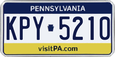 PA license plate KPY5210
