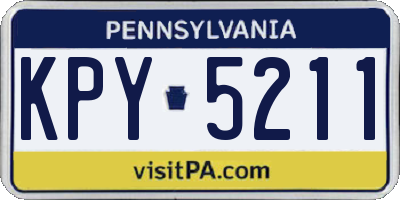 PA license plate KPY5211