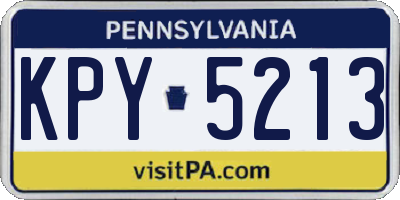 PA license plate KPY5213
