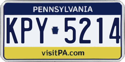 PA license plate KPY5214