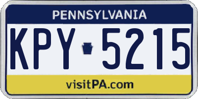 PA license plate KPY5215