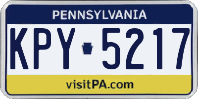 PA license plate KPY5217