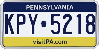 PA license plate KPY5218