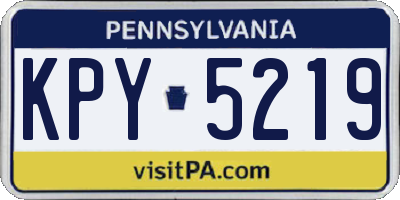 PA license plate KPY5219