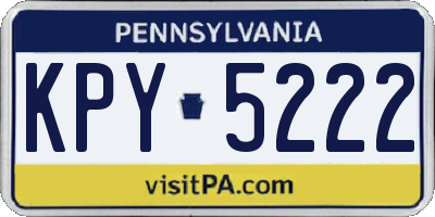 PA license plate KPY5222