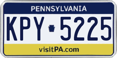 PA license plate KPY5225