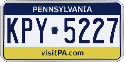 PA license plate KPY5227