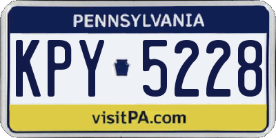 PA license plate KPY5228