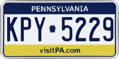 PA license plate KPY5229