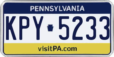 PA license plate KPY5233