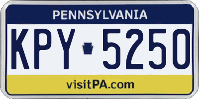 PA license plate KPY5250
