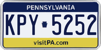 PA license plate KPY5252