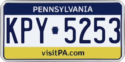 PA license plate KPY5253