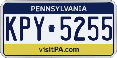 PA license plate KPY5255