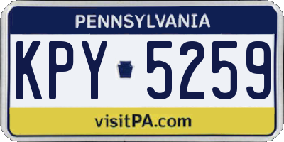 PA license plate KPY5259