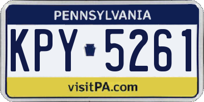 PA license plate KPY5261