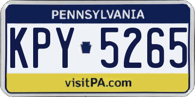 PA license plate KPY5265